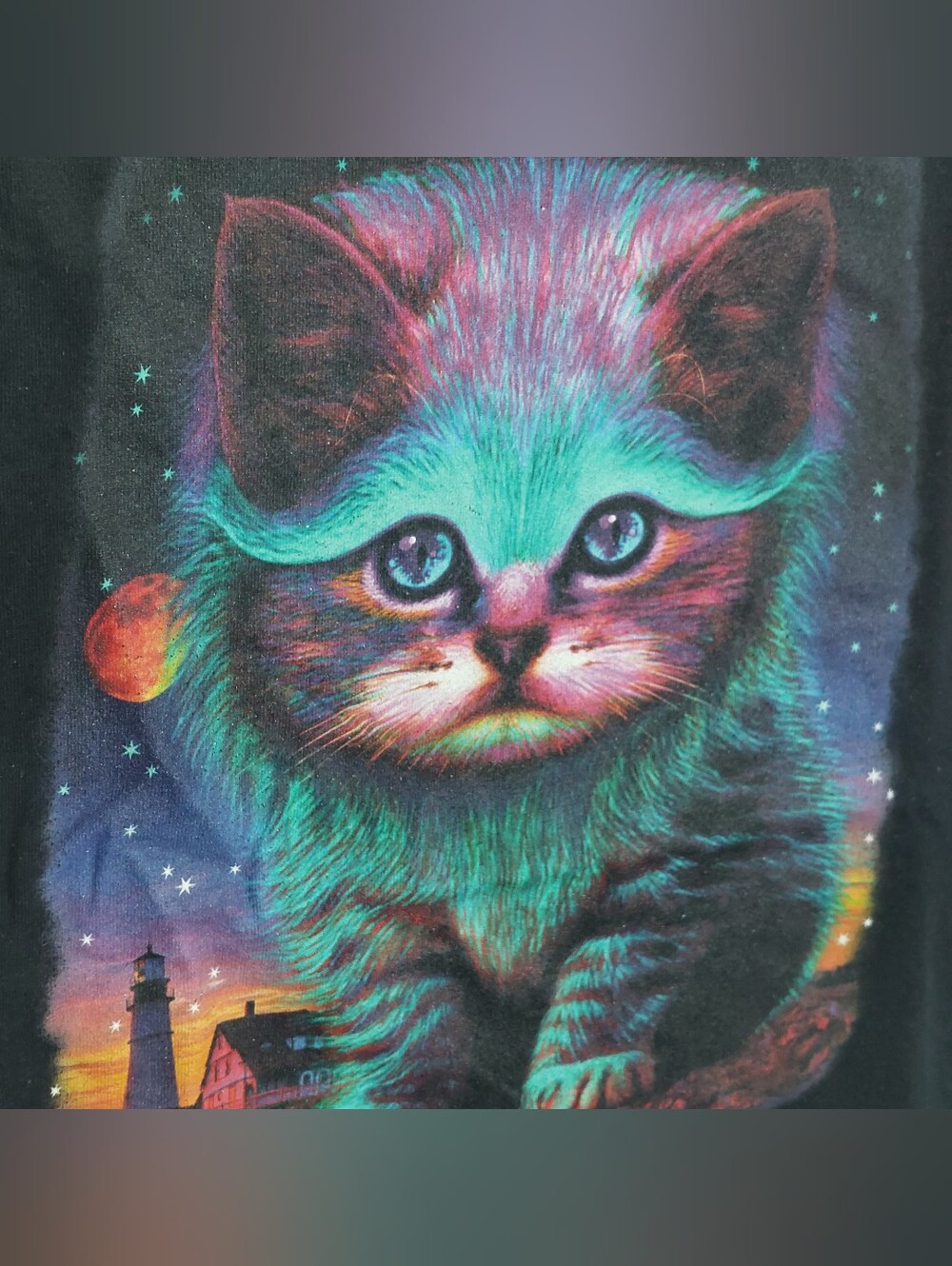 Psychedelic Cat Graphi T - Picture 2 of 5